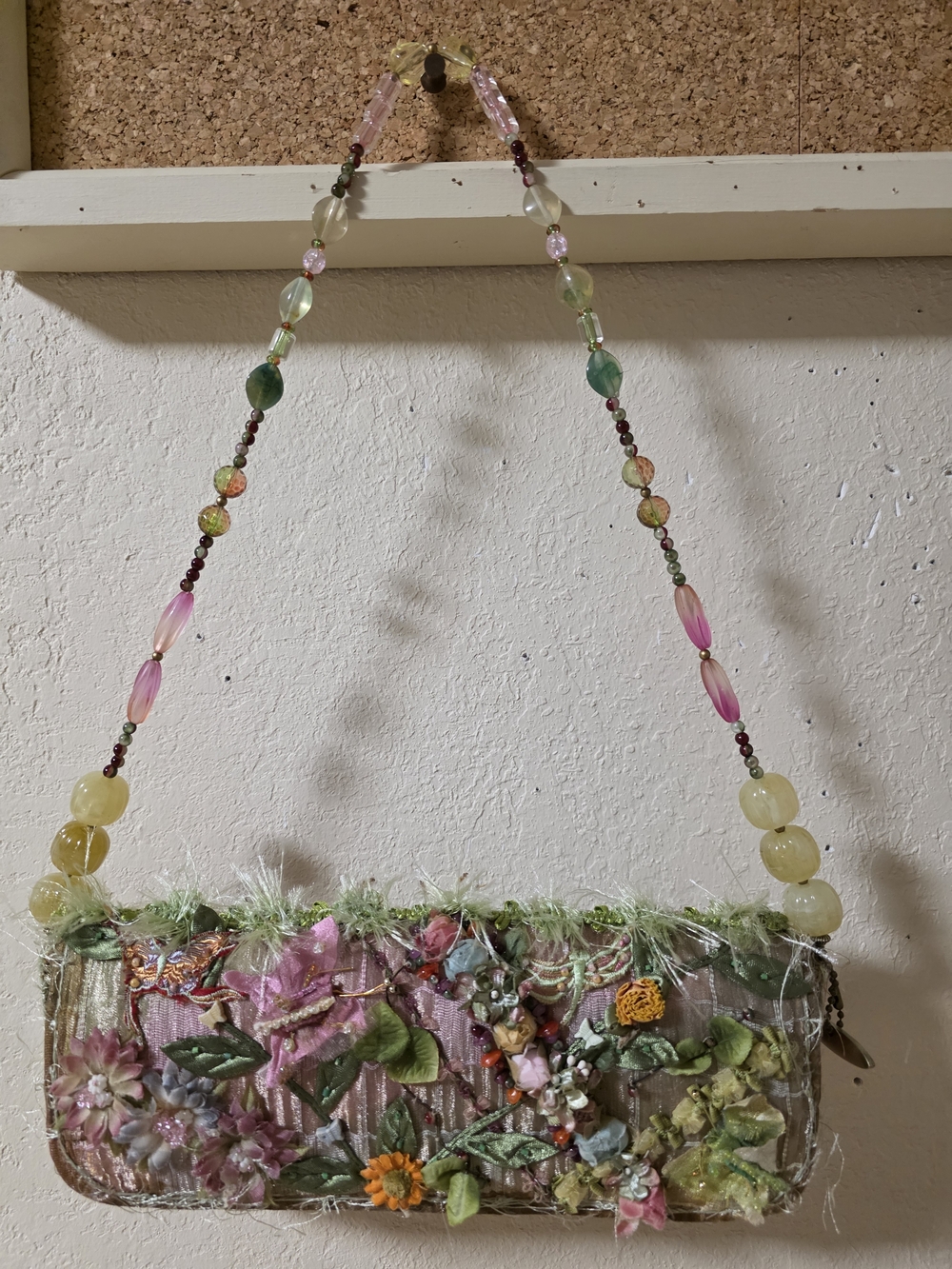 Rare Mary Francis Vintage Hand-Embellished Floral Handbag